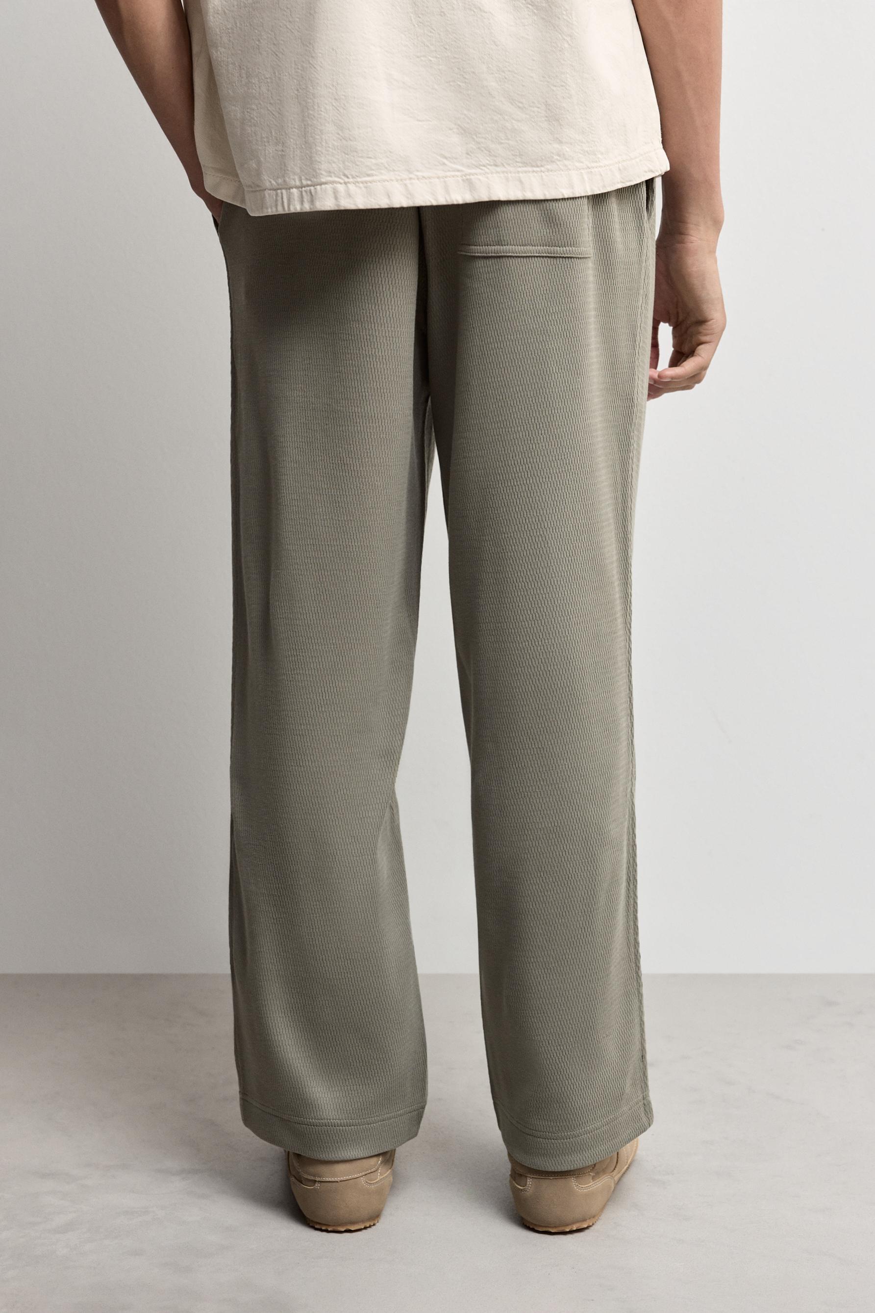 Textured tracksuit bottoms — KHAKI
