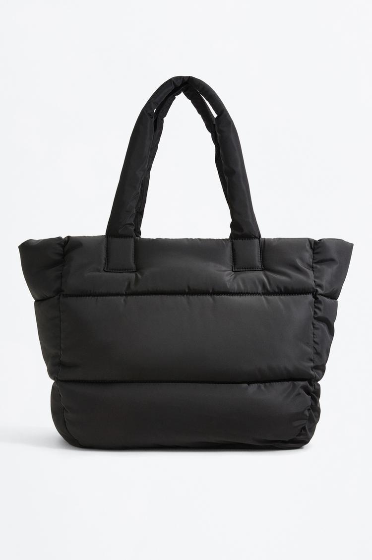 Quilted shopper — BLACK