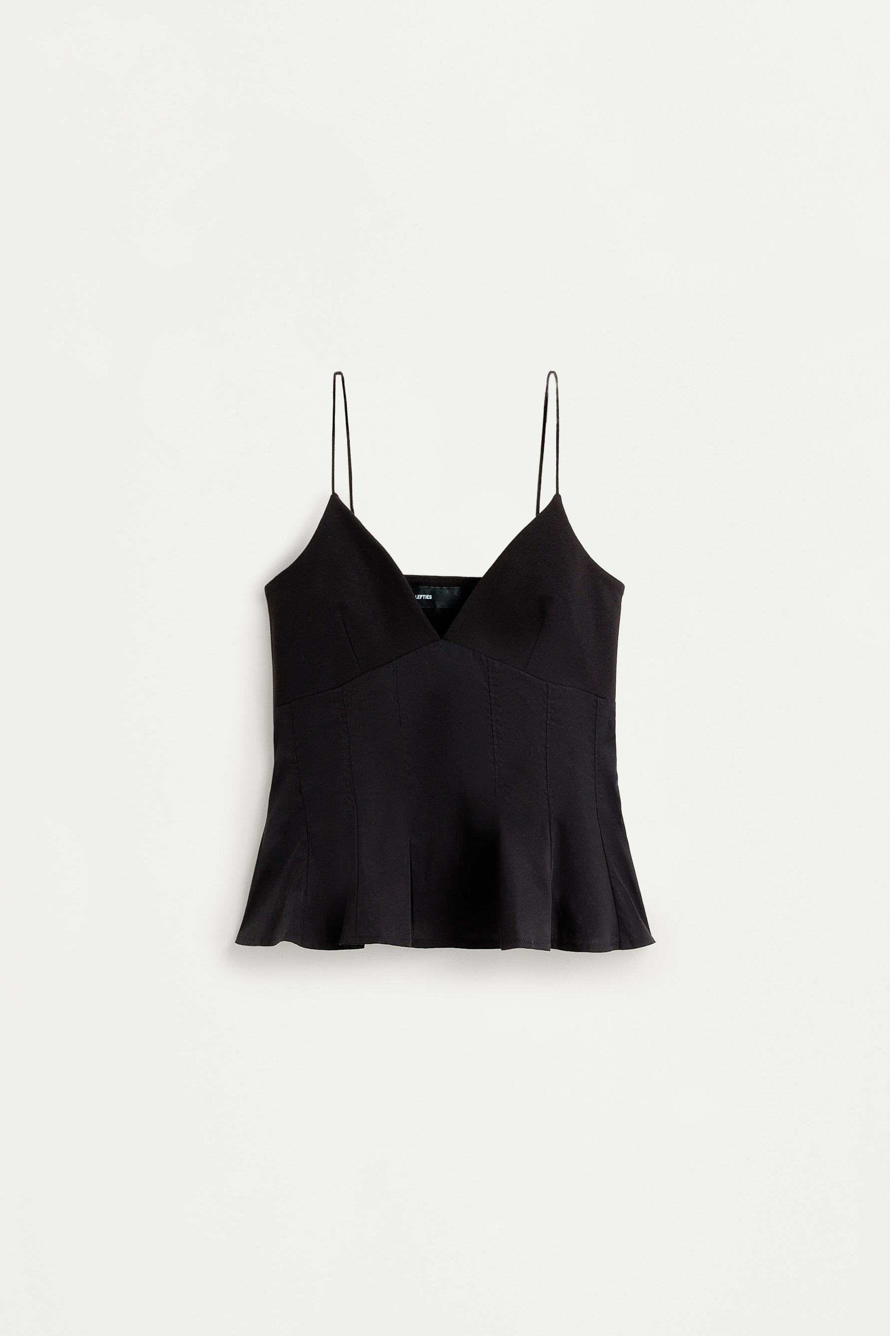 Peplum top — BLACK