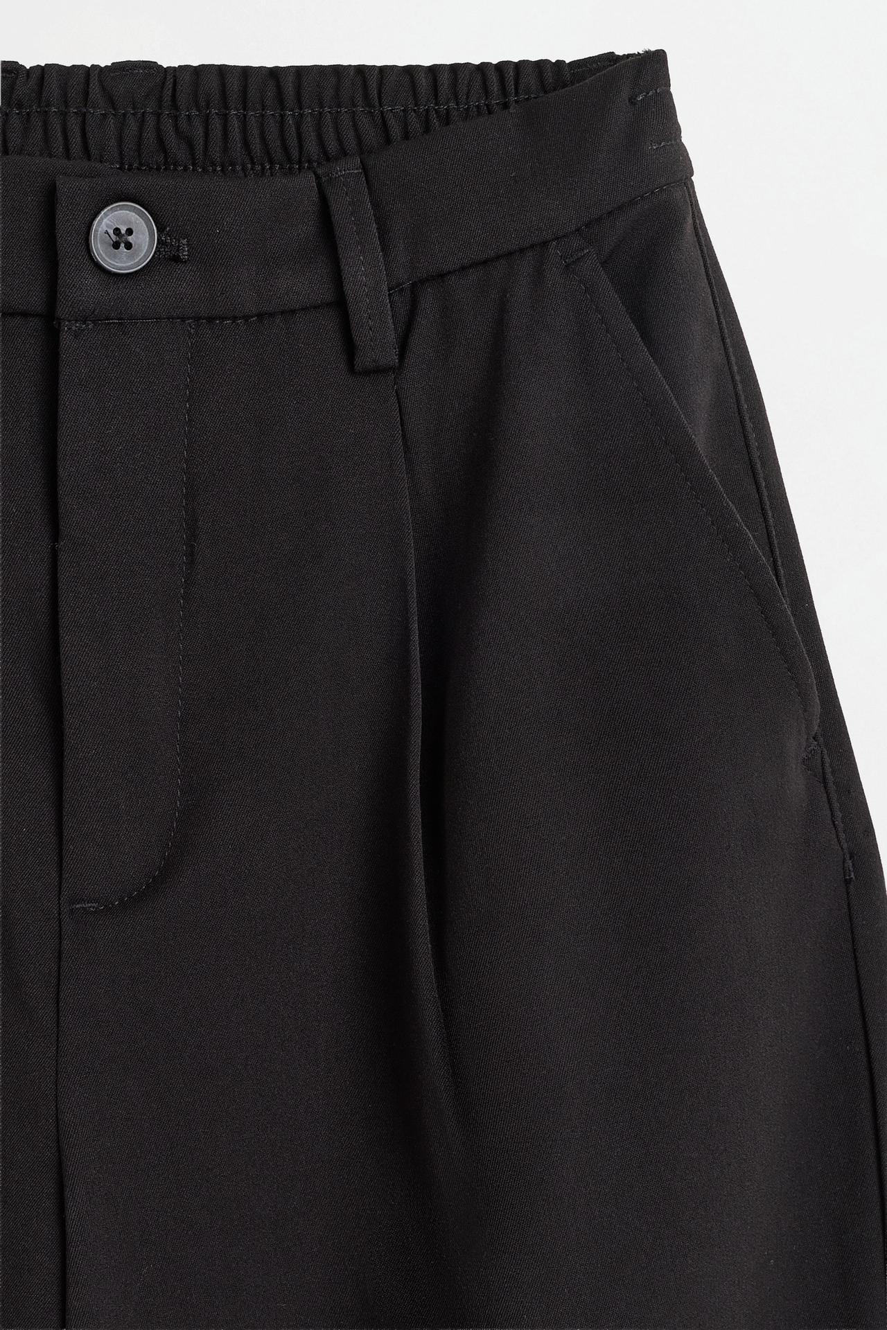 Wide-leg tailored trousers — BLACK