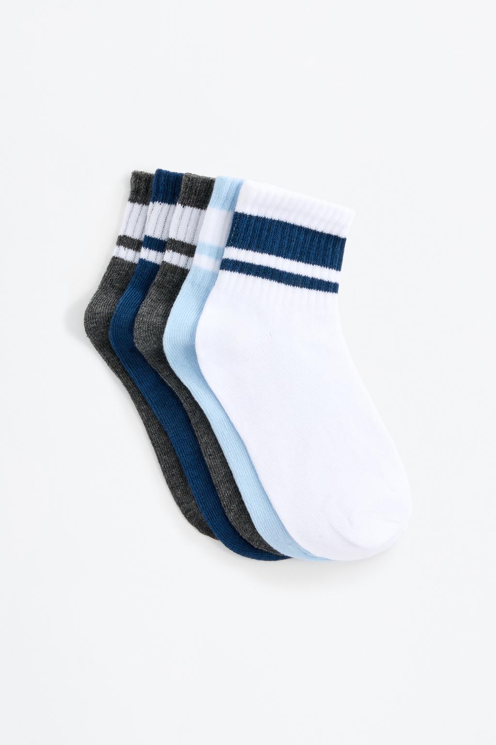 Pack 5 pares calcetines rayas canalé
