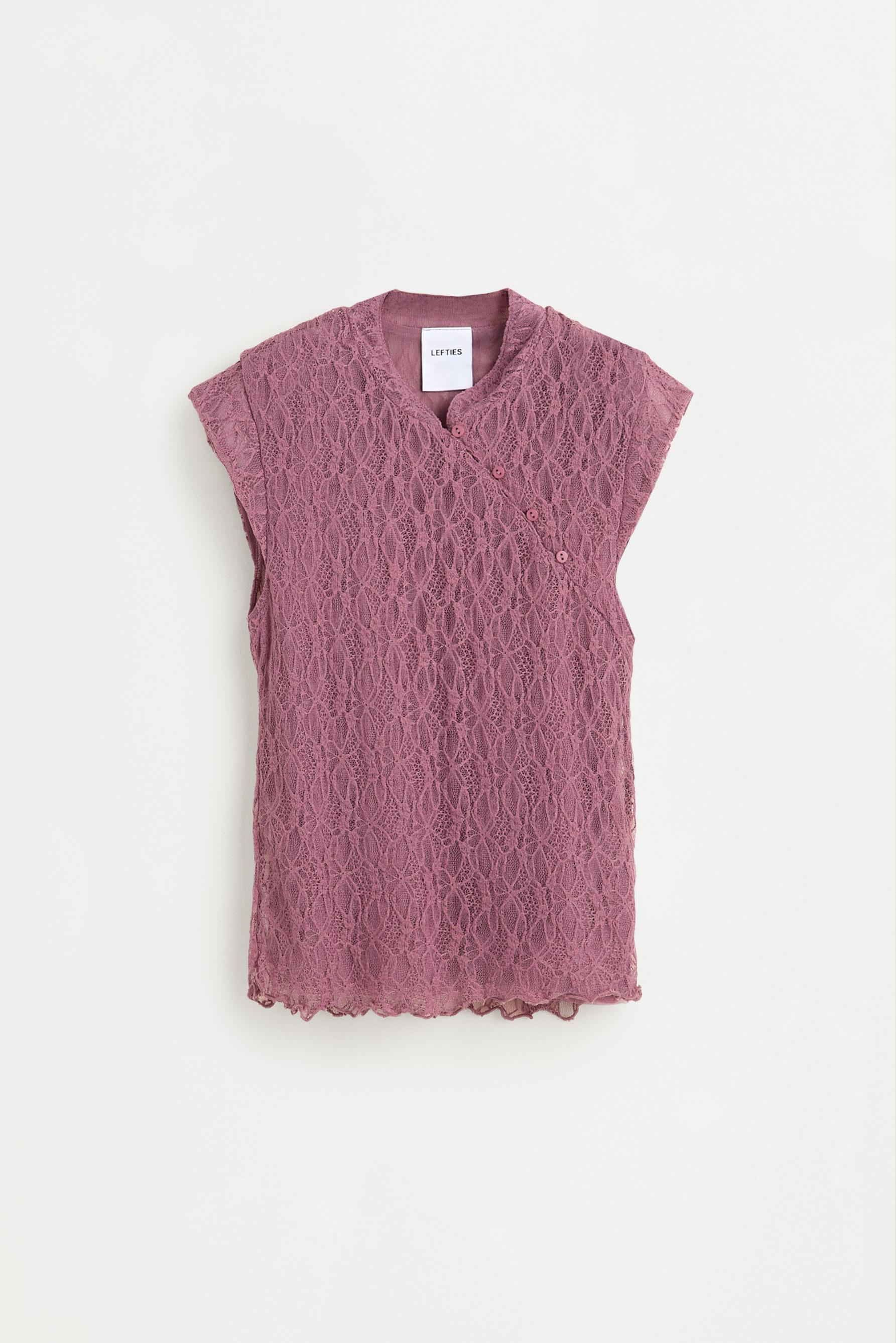 Lace qipao top — DARK MAUVE
