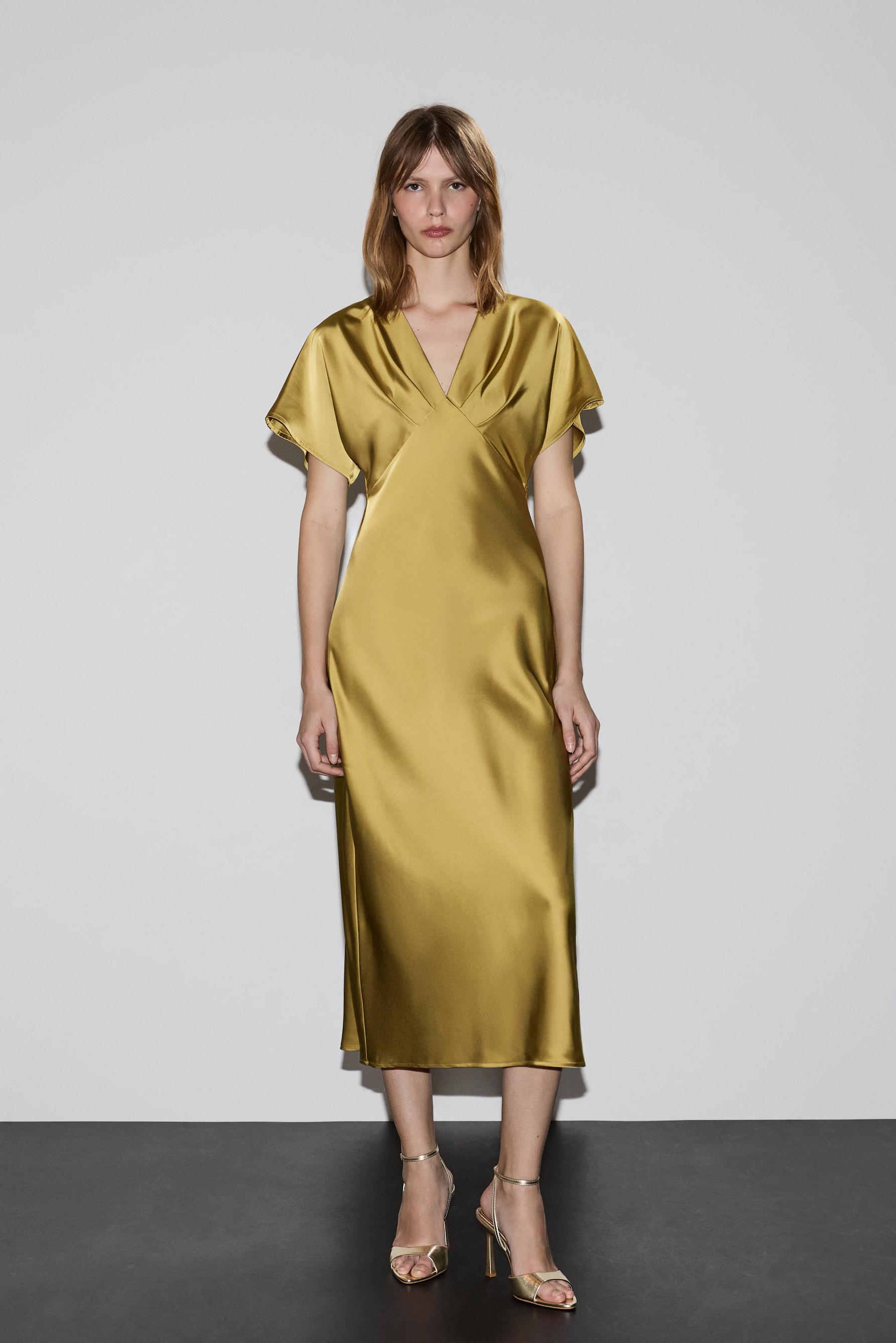 Vestido midi satinado