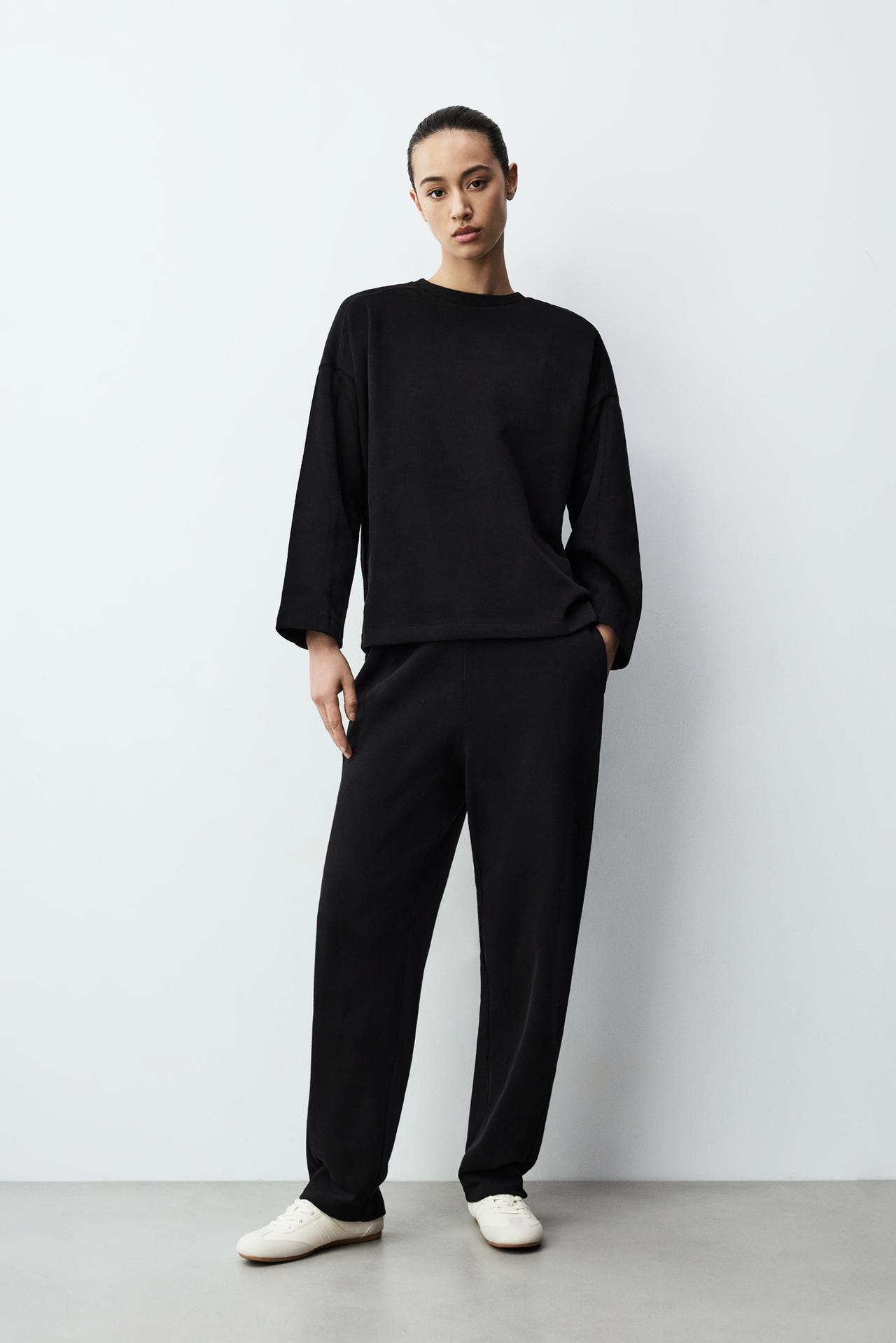 Loungewear sweatshirt — BLACK