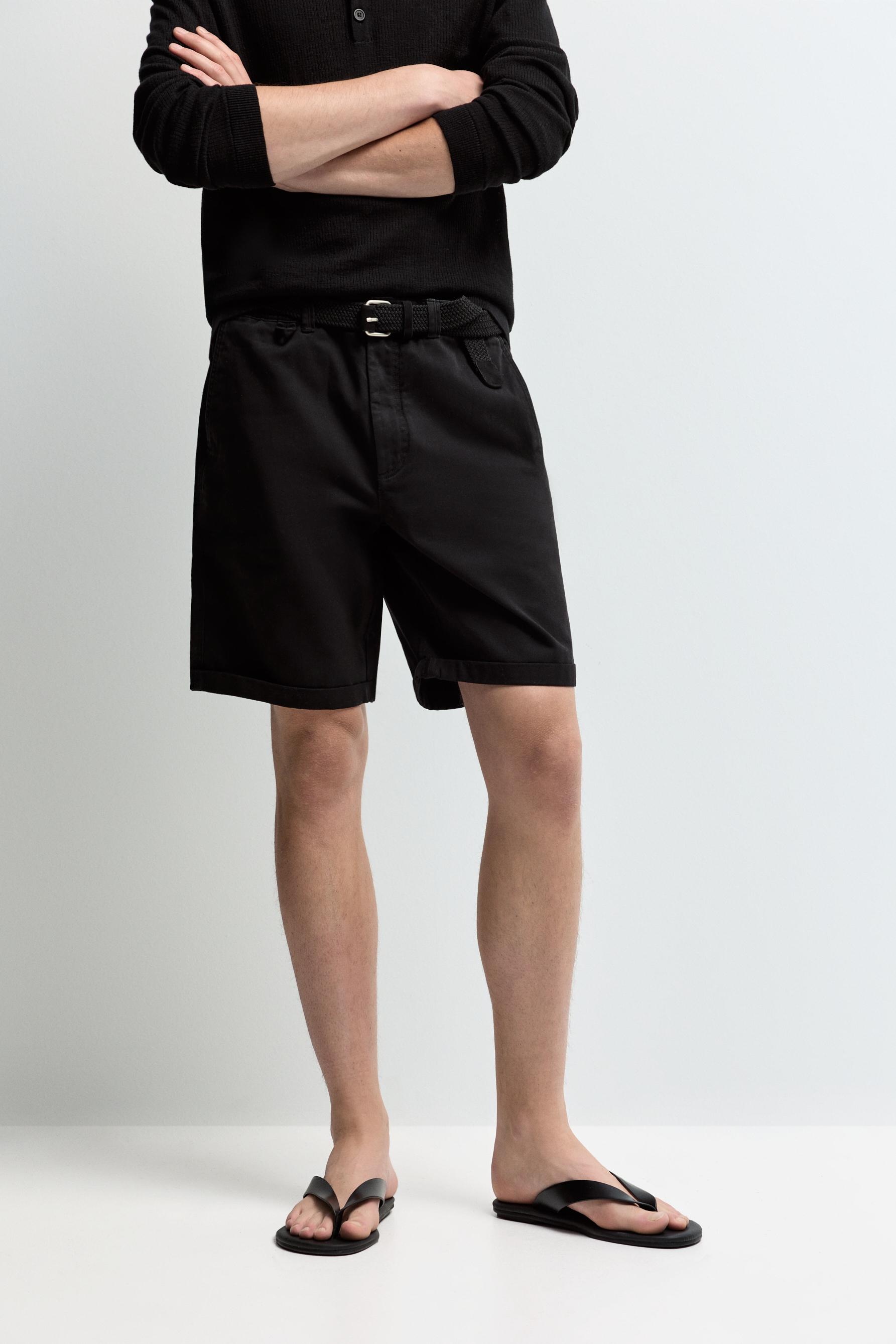 Slim fit Bermuda shorts — BLACK