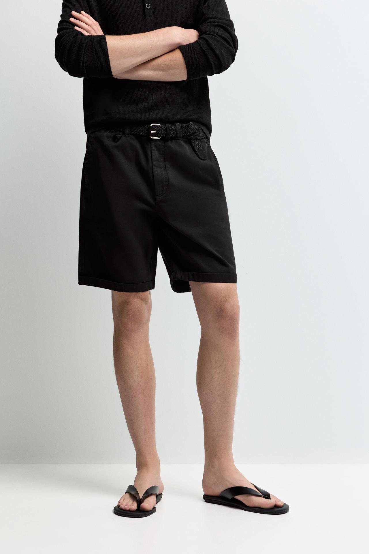 Slim fit Bermuda shorts — BLACK