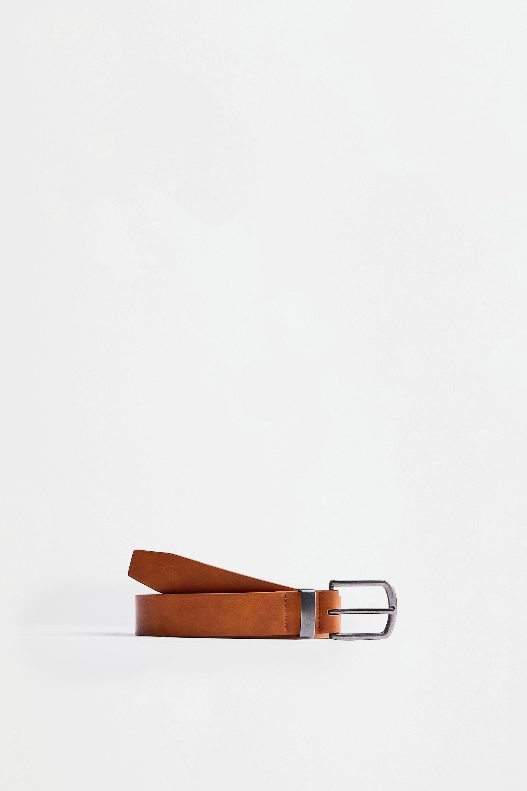 Leather-effect belt — CAMEL