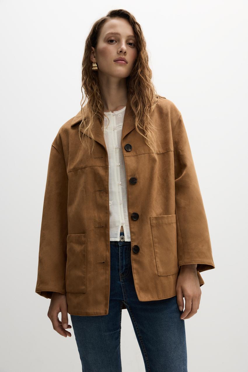 Cazadora larga efecto ante NOVEDADES Mujer Lefties ESPAÑA