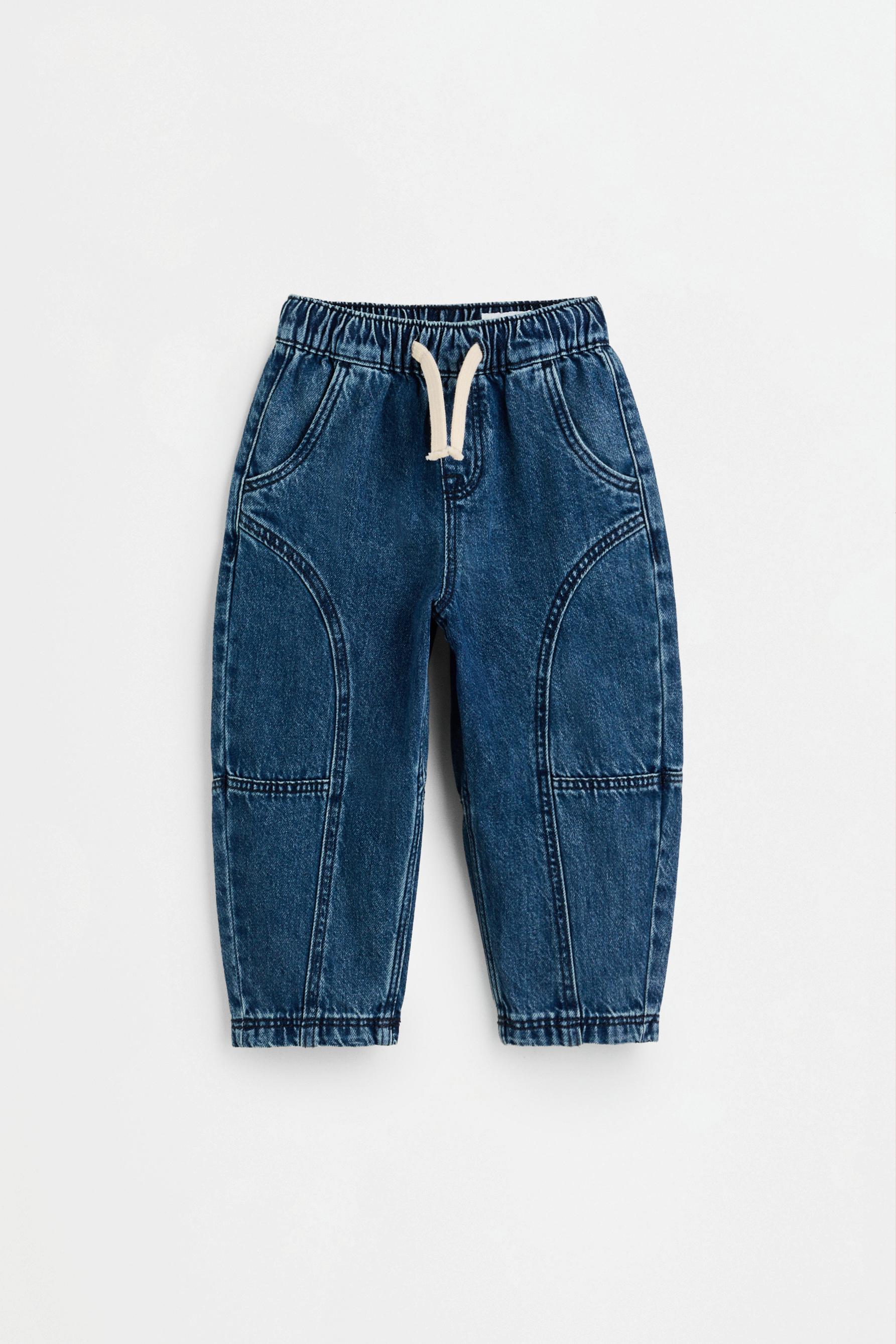Barrel-leg jogger jeans — DARK BLUE