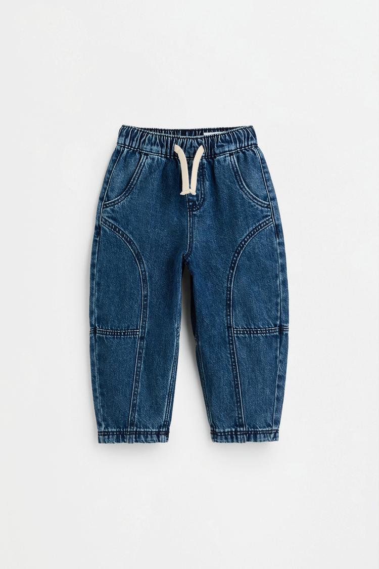 Barrel-leg jogger jeans — DARK BLUE