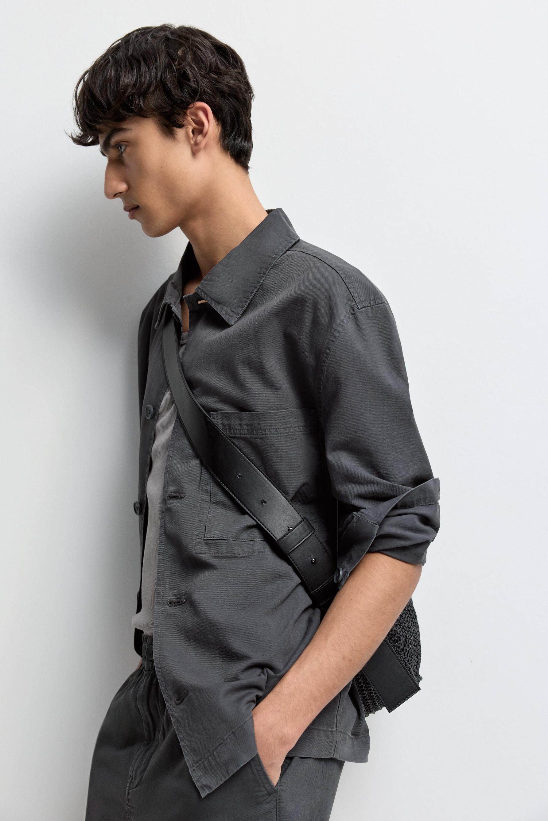Linen blend overshirt — ANTHRACITE GREY