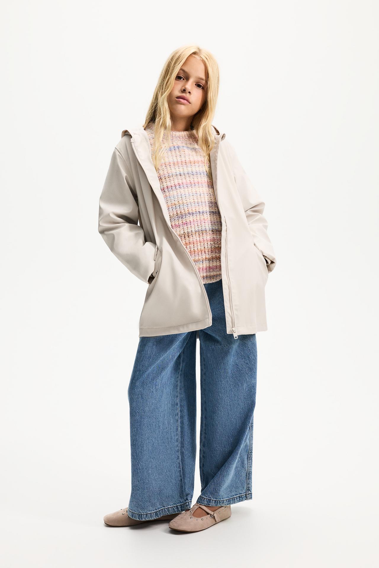 Lightweight rubberised long parka — ECRU