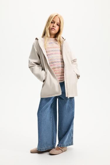 Lightweight rubberised long parka — ECRU 1