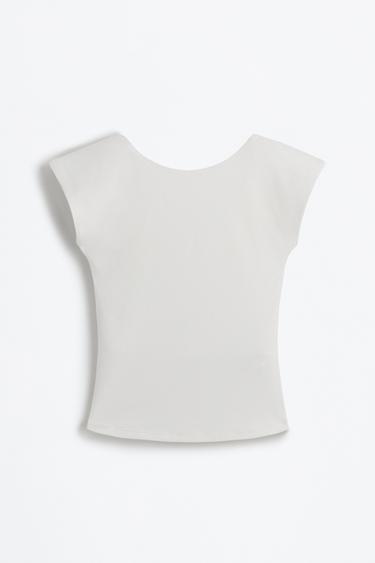 Polyamide T-shirt with open back — WHITE 6
