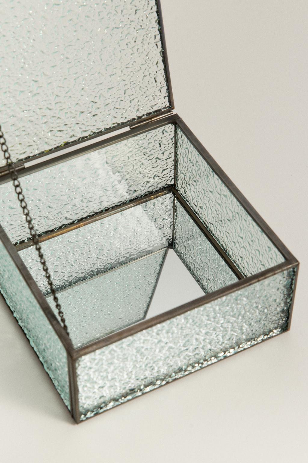 Caja pequeña cristal texturizado 14cm