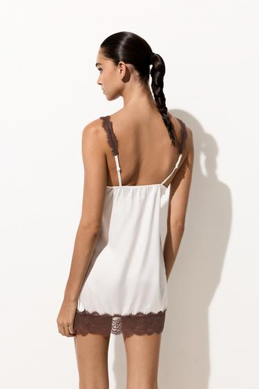 Lace slip dress — WHITE 3