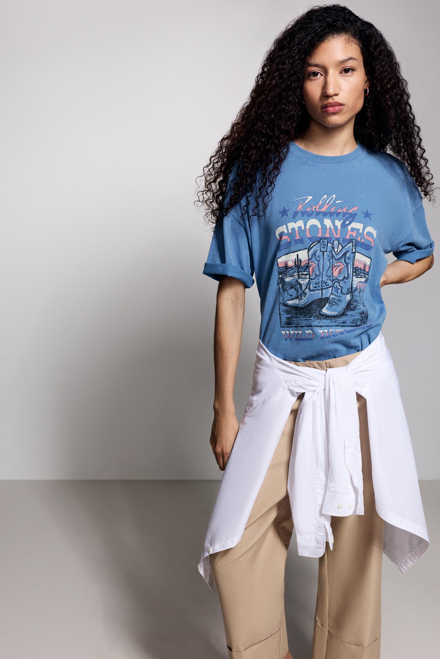 Rolling Stones ©Universal oversize T-shirt — PALE BLUE