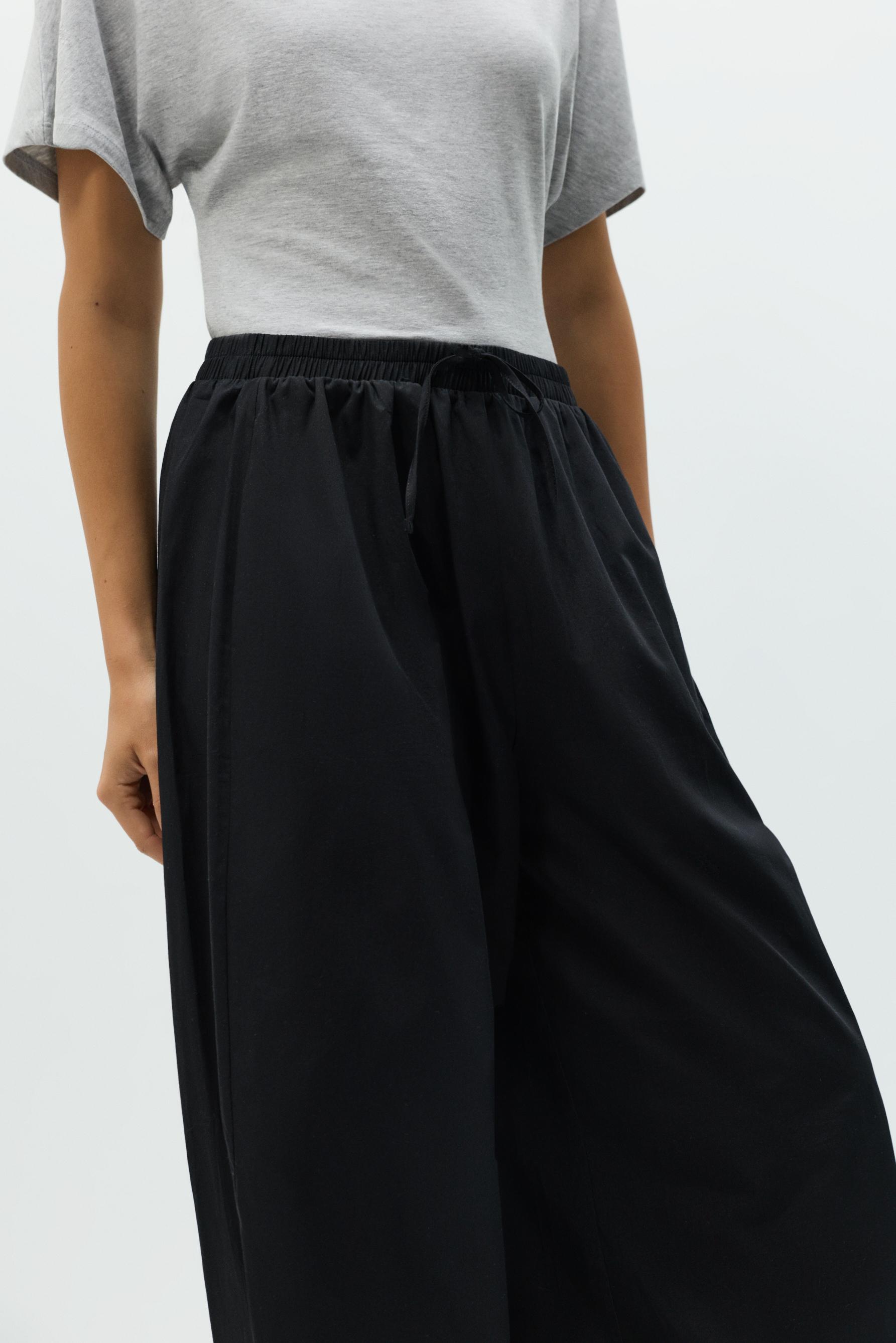 Plaid sarouel trousers — BLACK