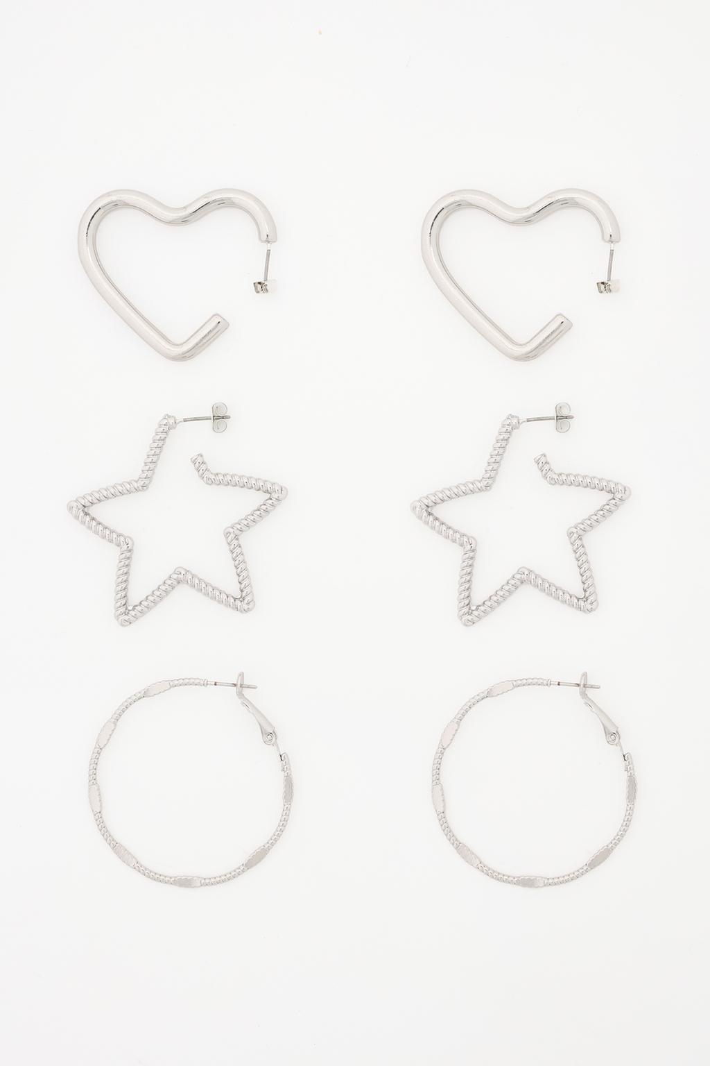 3-pack of hoop earrings