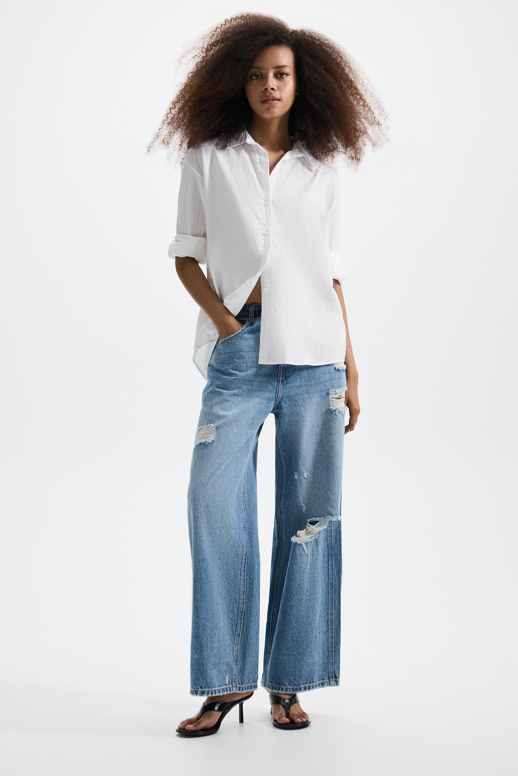 Double waistband baggy jeans — FADED NAVY