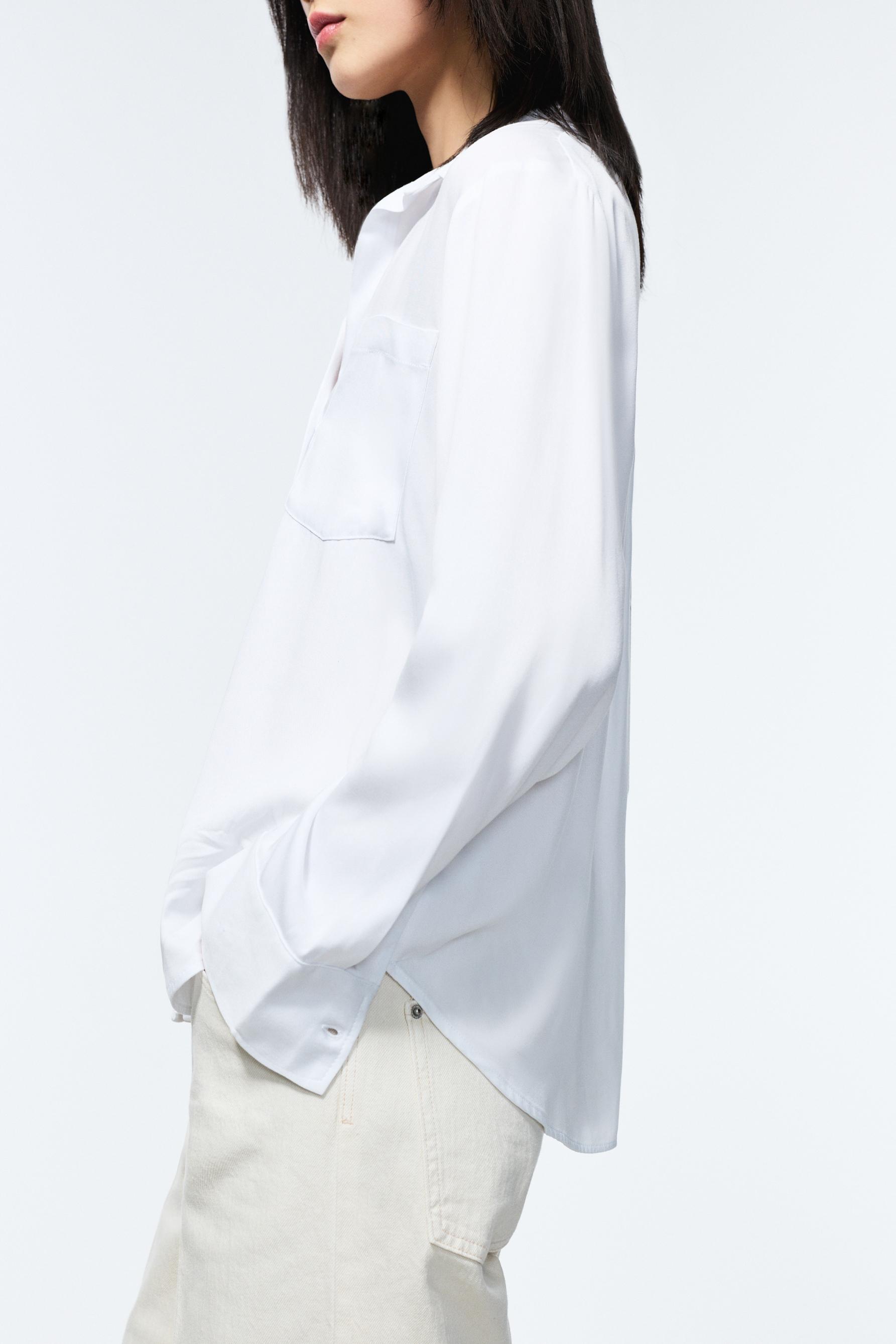 Basic henley shirt — WHITE