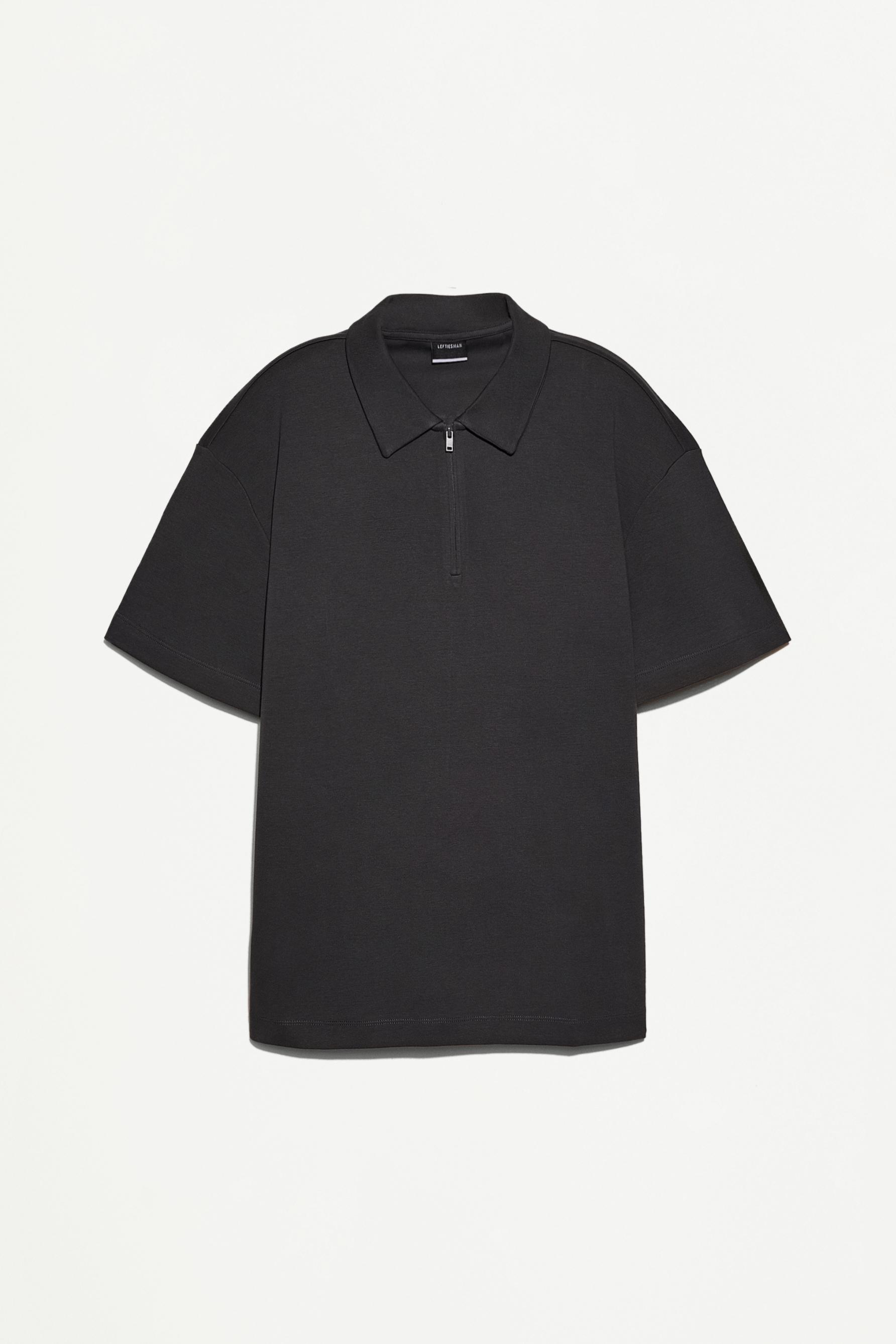 Interlock zip-up polo shirt — LEAD