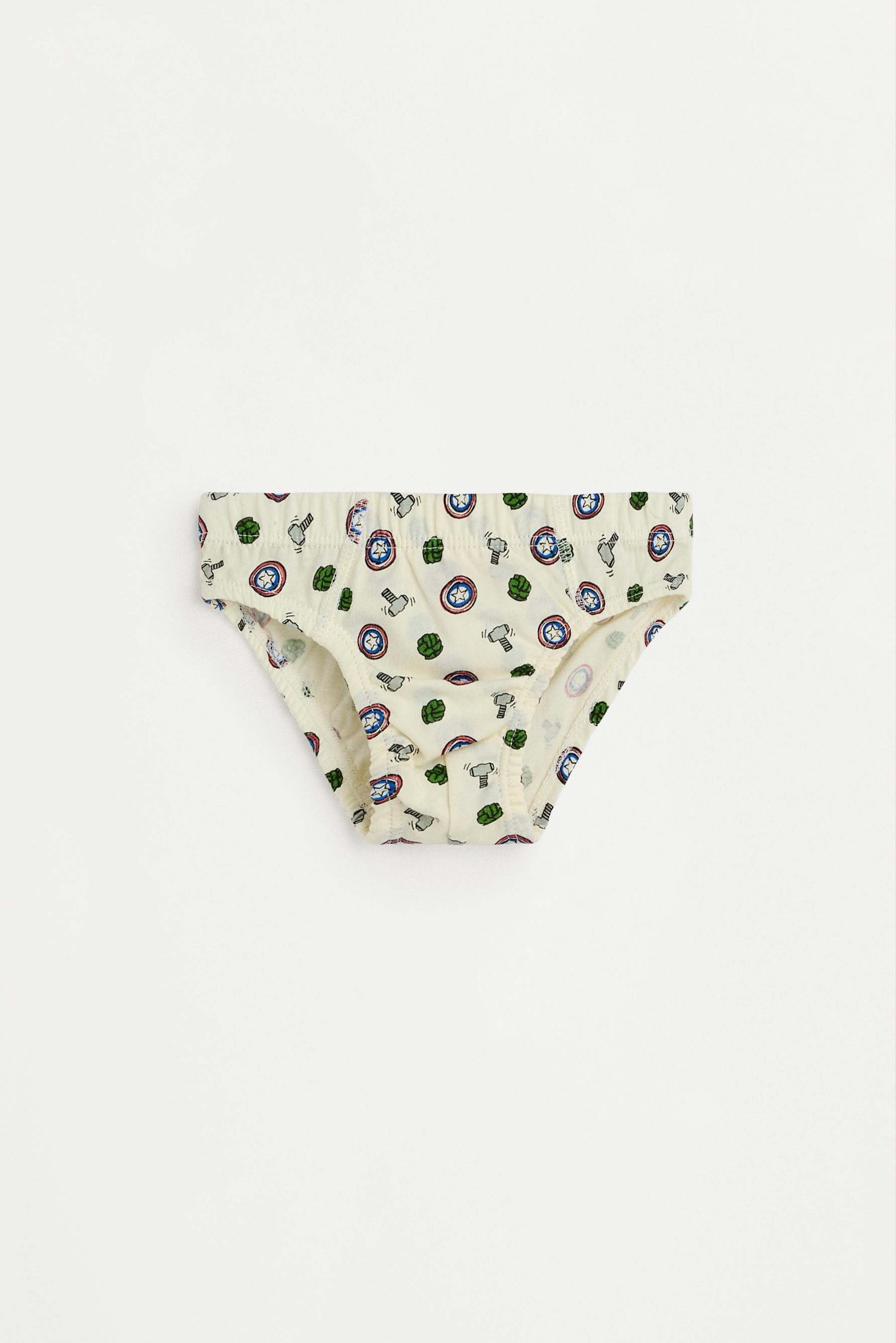 5-Pack of Avengers ©Marvel Briefs — WHITE/GREEN (alternate view)