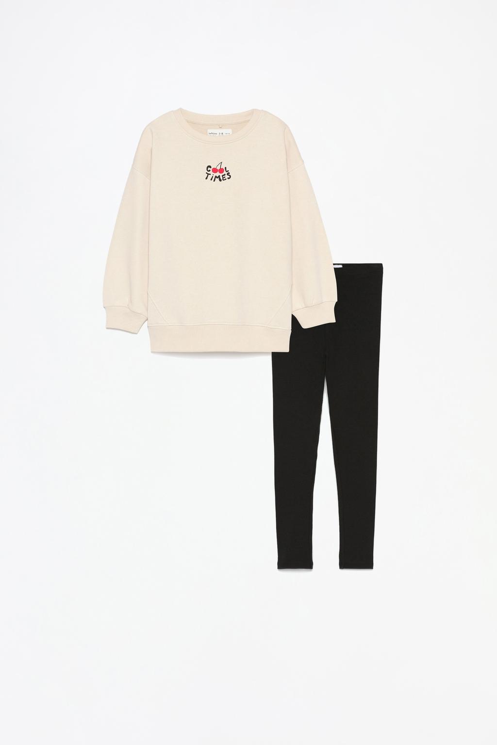 Ribbed sweatshirt and leggings co-ord