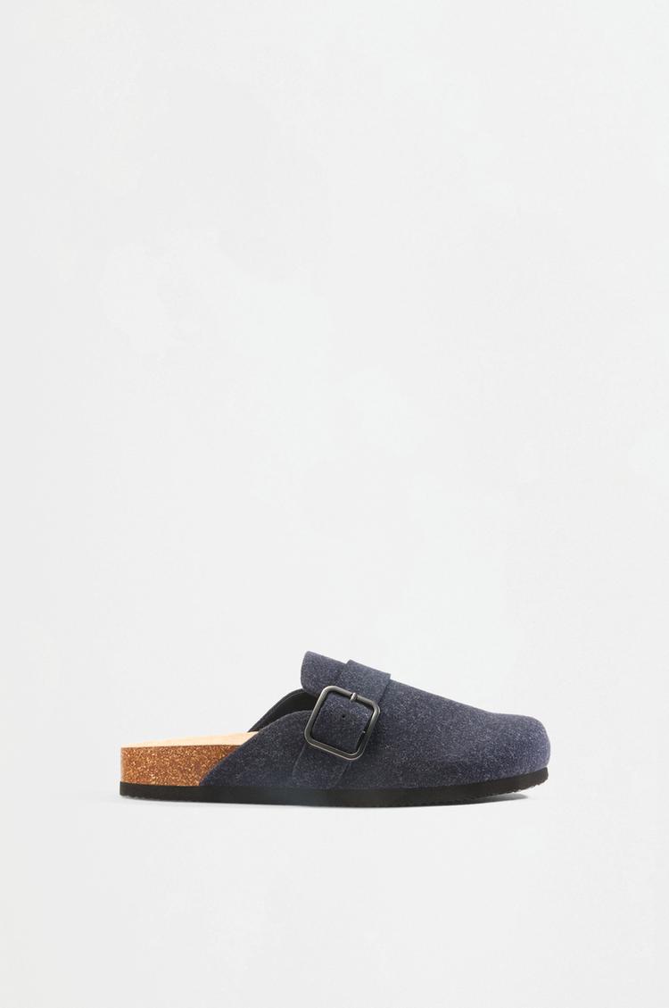 Buckle clog — NAVY BLUE