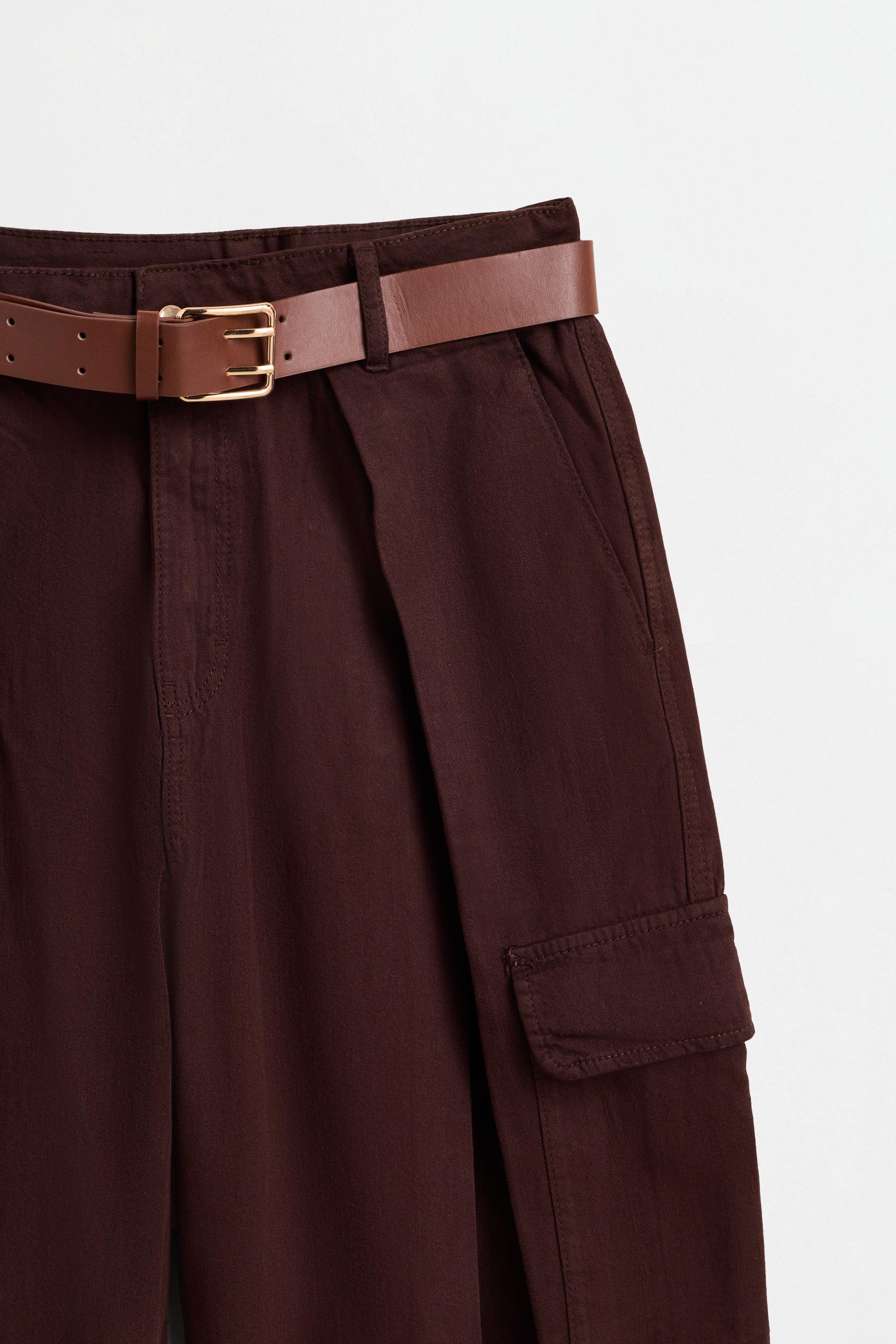 Cargo barrel jeans — BROWN