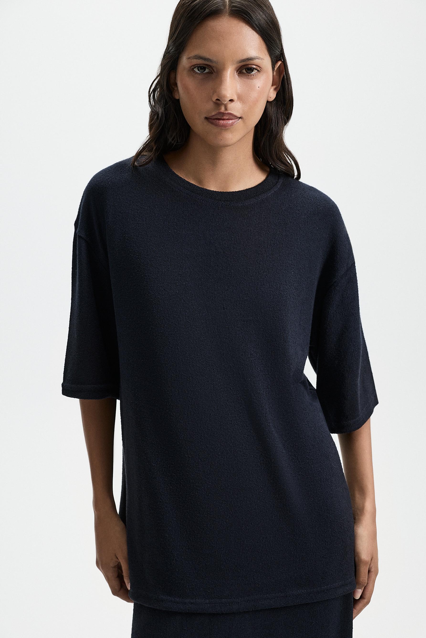 Oversize rustic T-shirt — NAVY