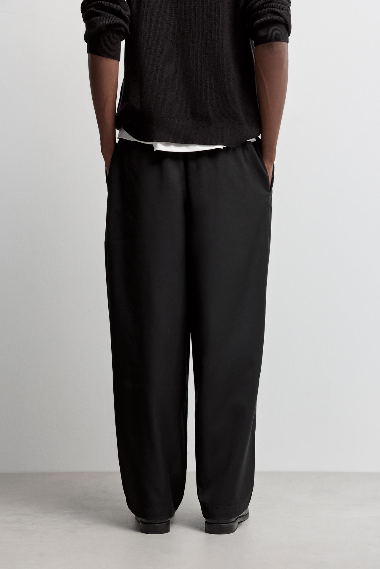 Baggy tailored joggers — BLACK