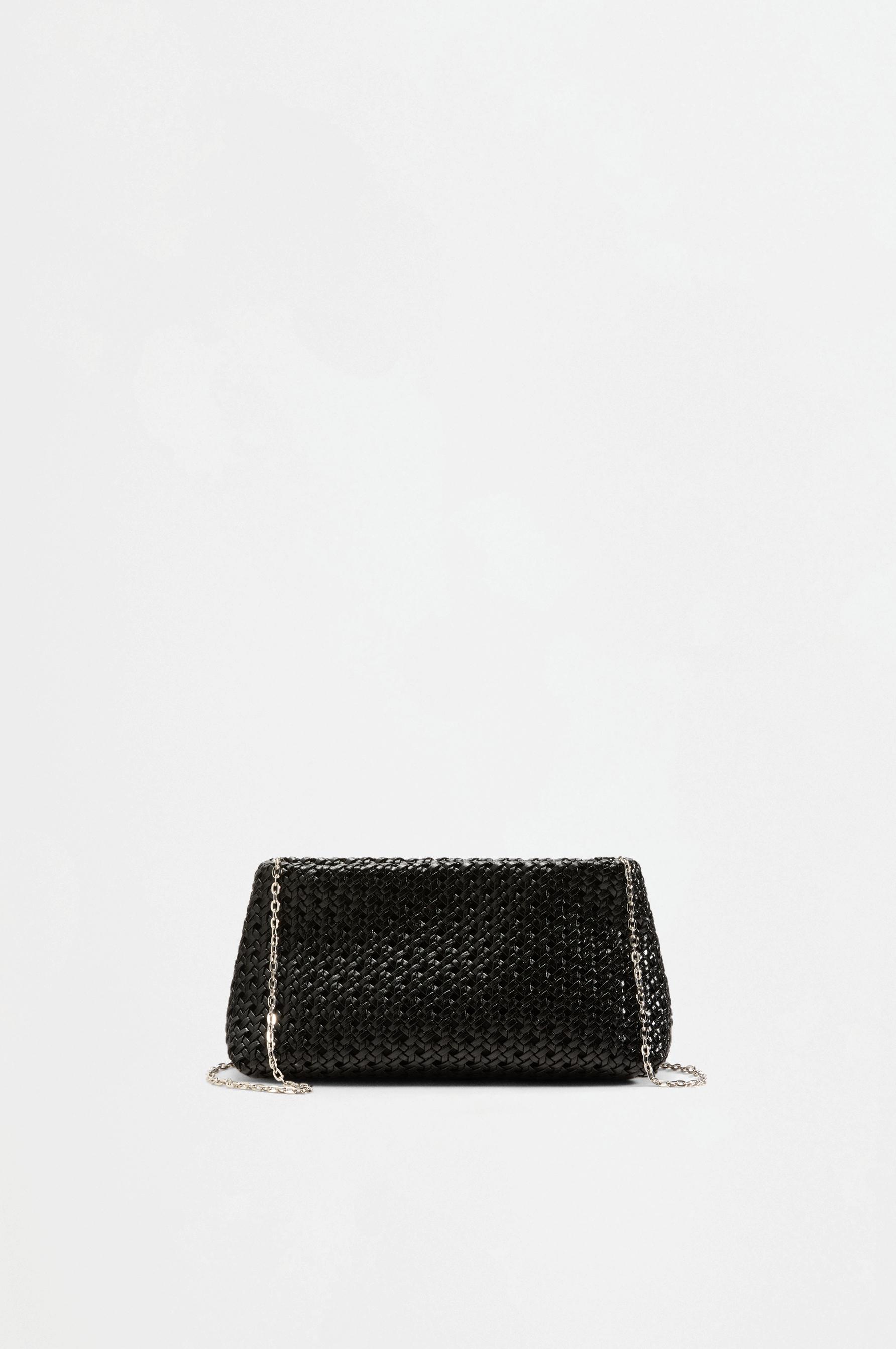Woven clutch bag — BLACK