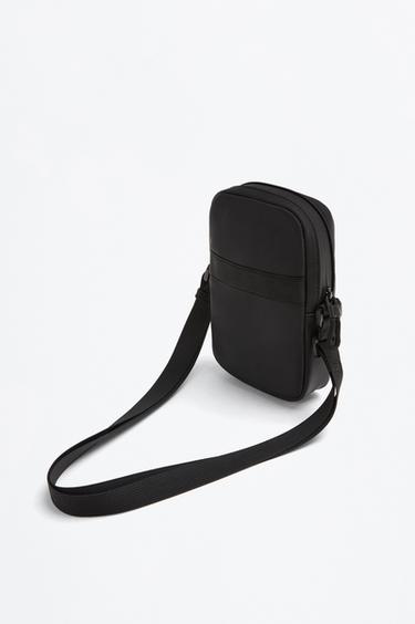Rubberized crossbody bag — BLACK 2