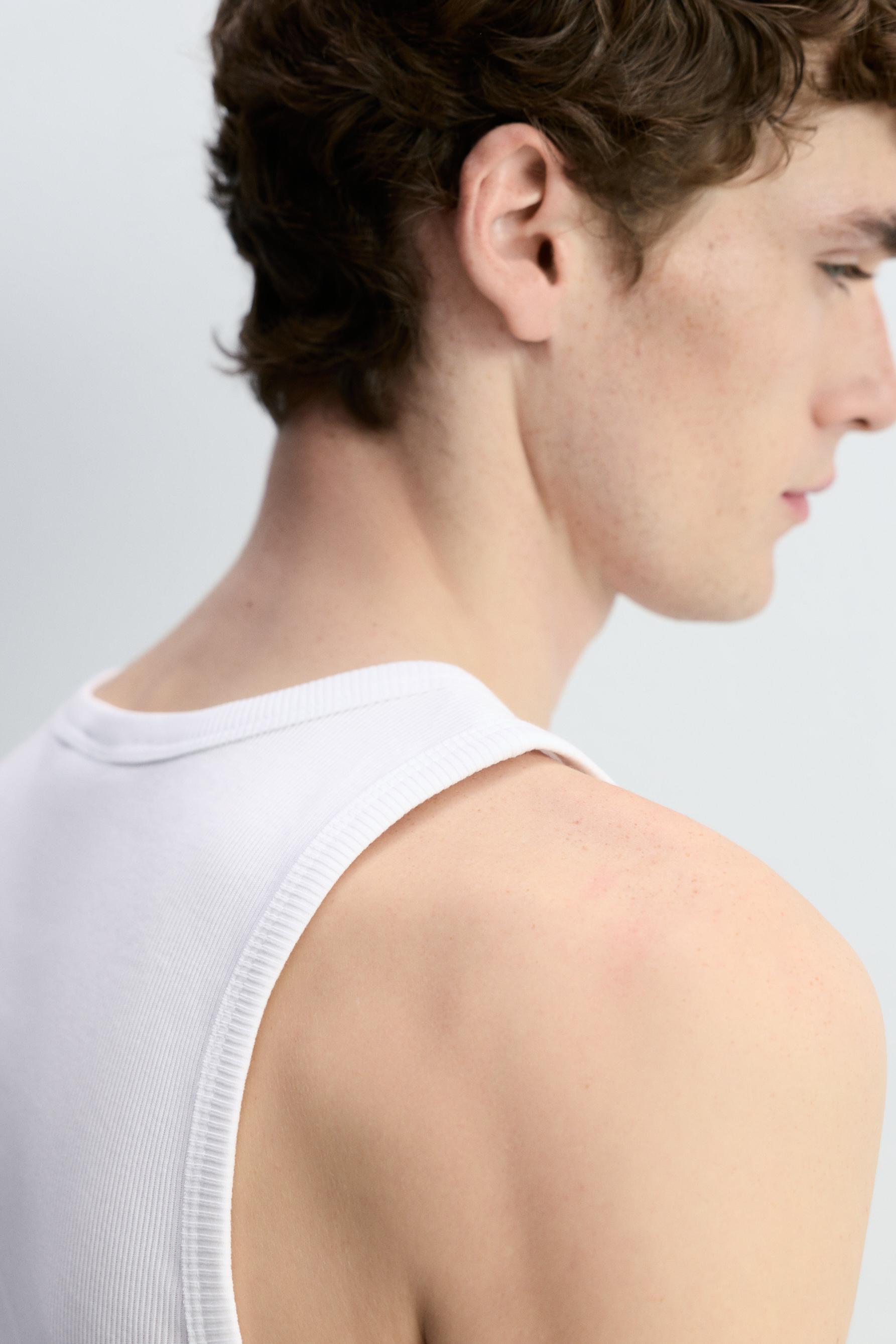 Ribbed vest top — OFF WHITE