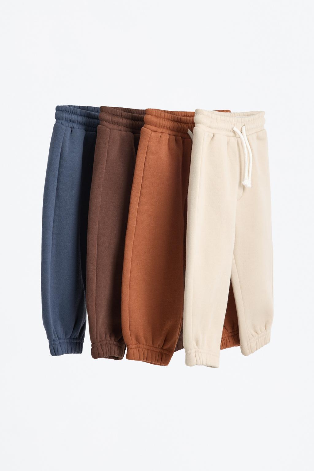 Pack 4 pantalones felpa lisos