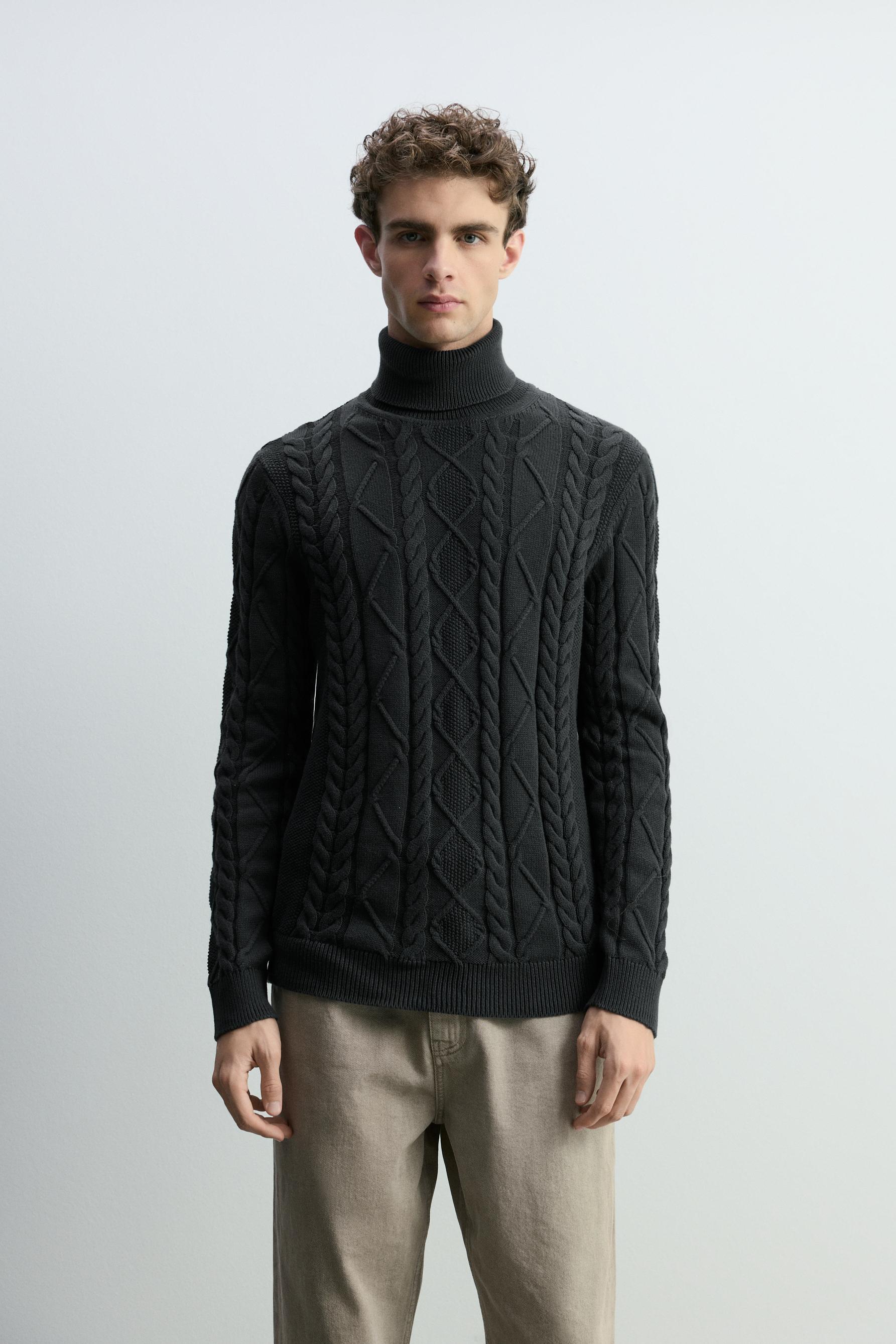 Jersey cuello vuelto punto trenzado