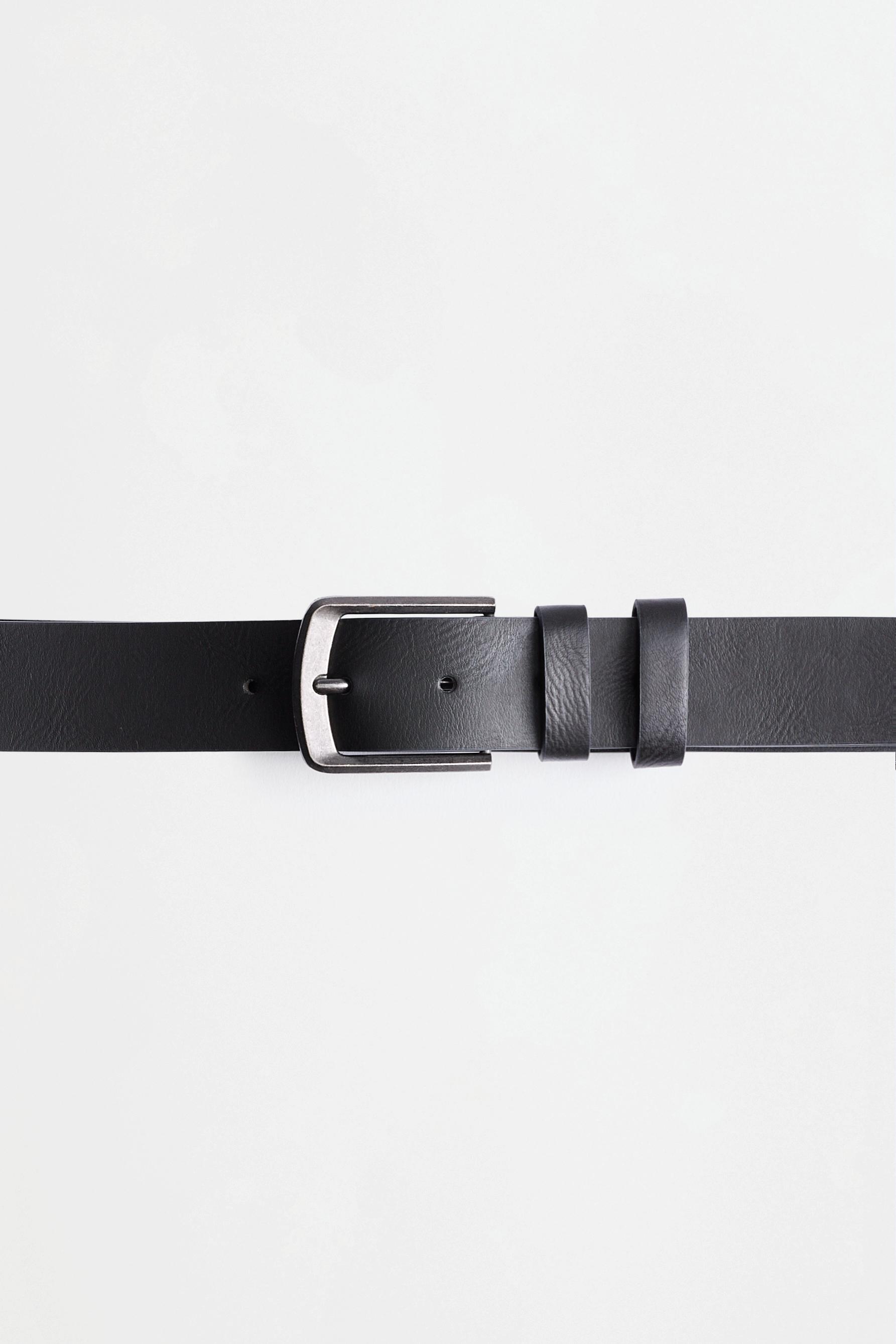 Leather-effect belt — BLACK/SILVER