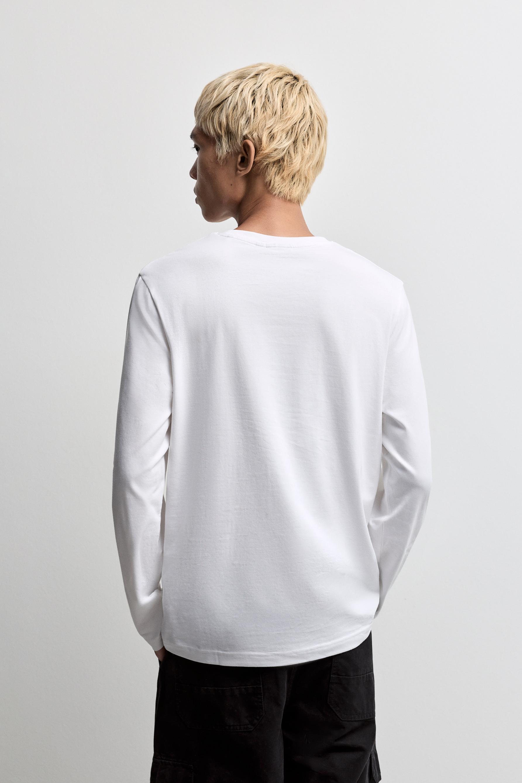 Basic long sleeve T-shirt — WHITE