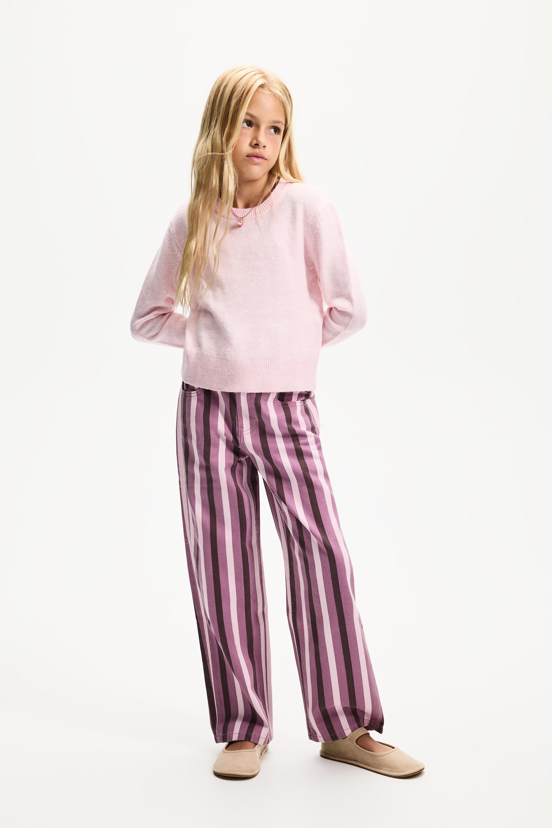 Striped straight-leg jeans — PALE PURPLE