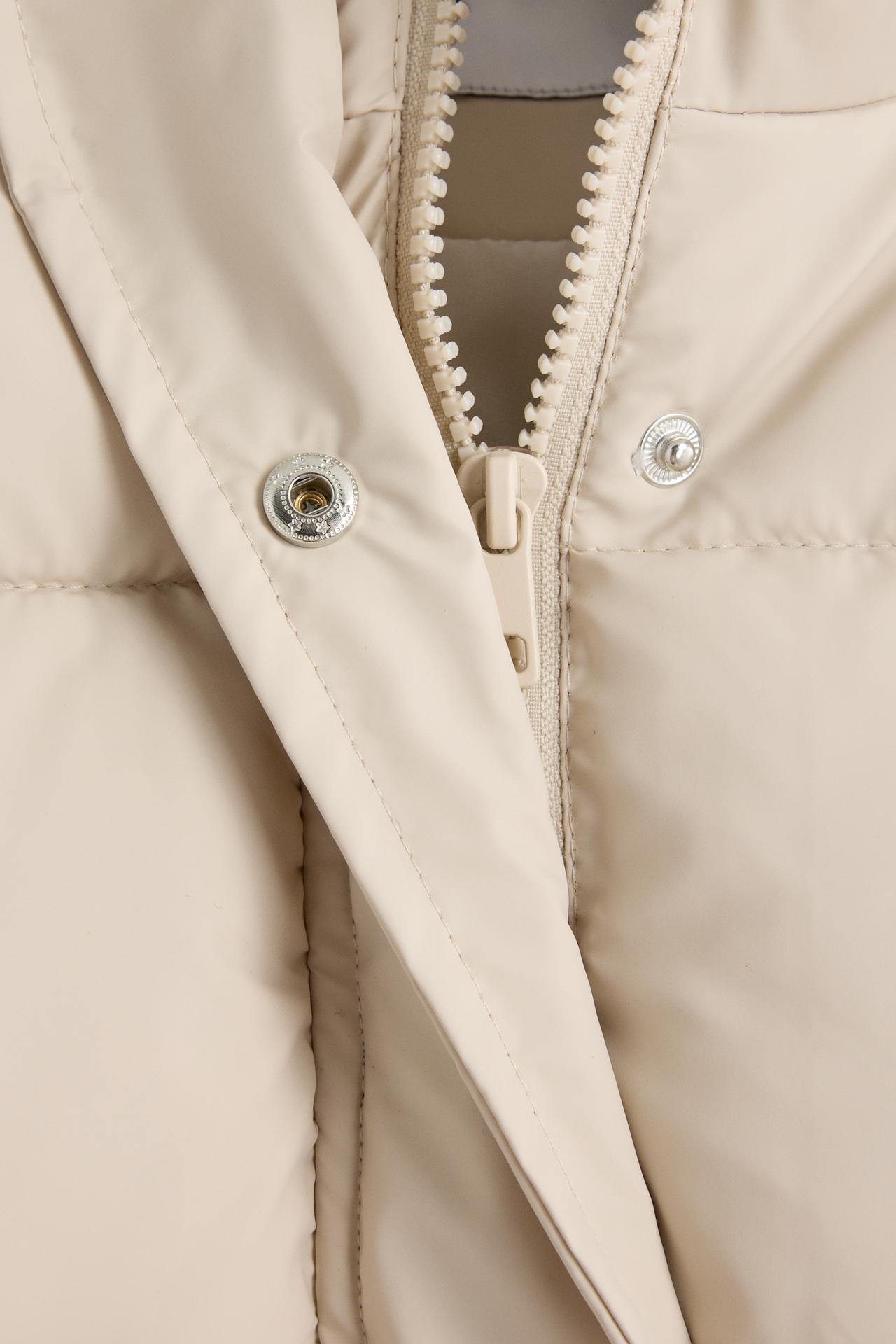 Rubberised quilted jacket — ECRU