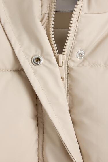 Rubberised quilted jacket — ECRU 4