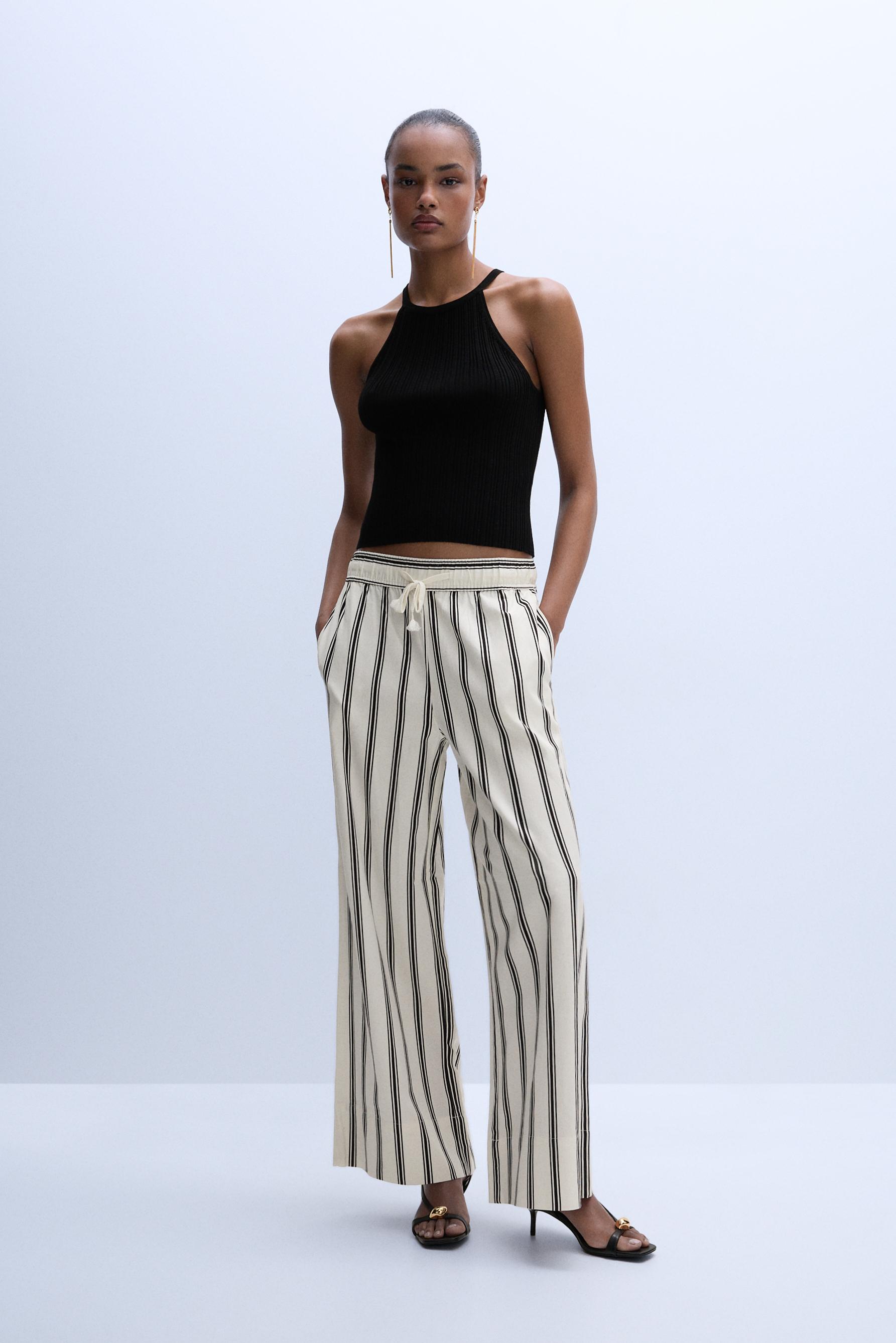 Pantalón wide leg rústico