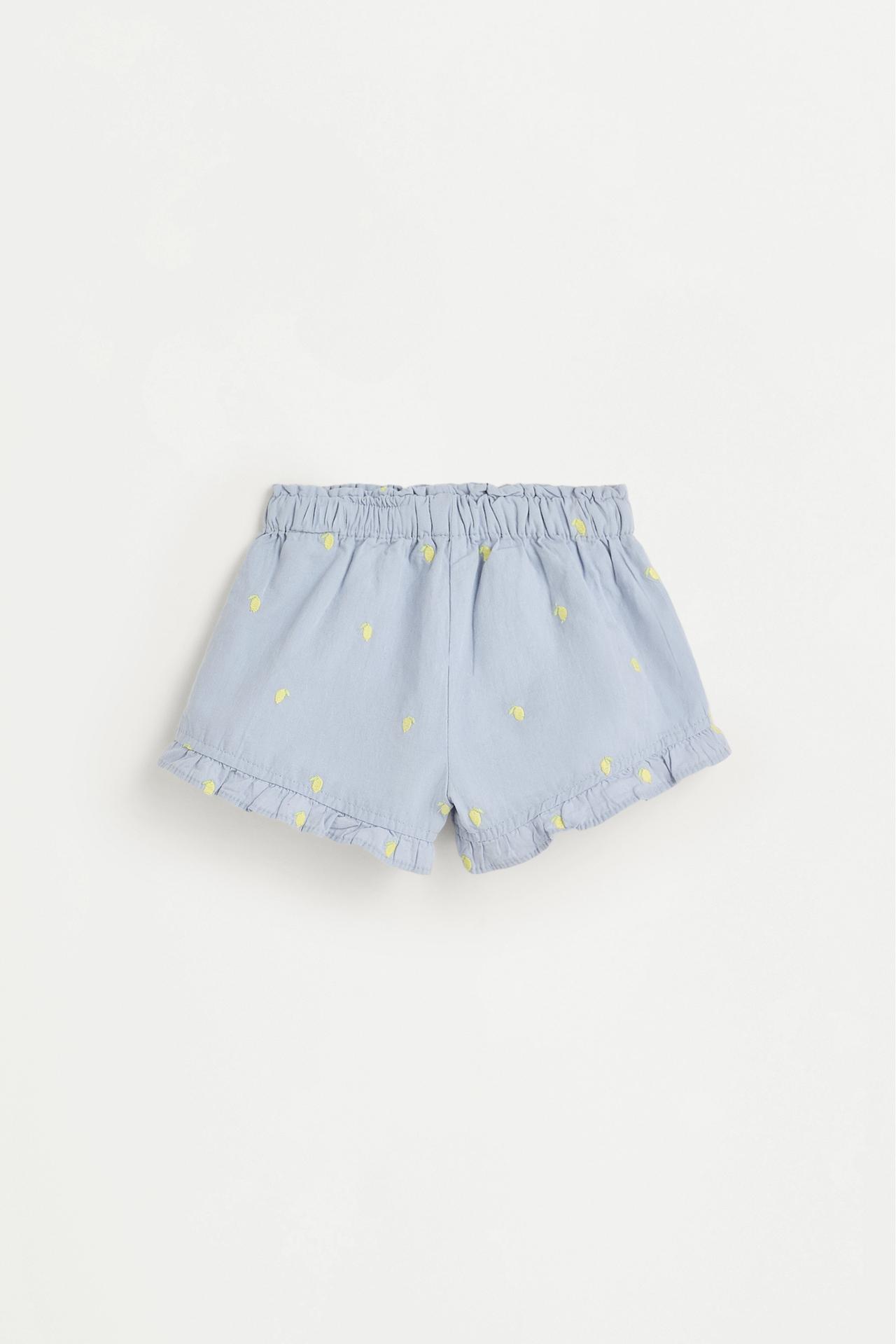 Cherry embroidered blouse and shorts co-ord — LAVENDER BLUE