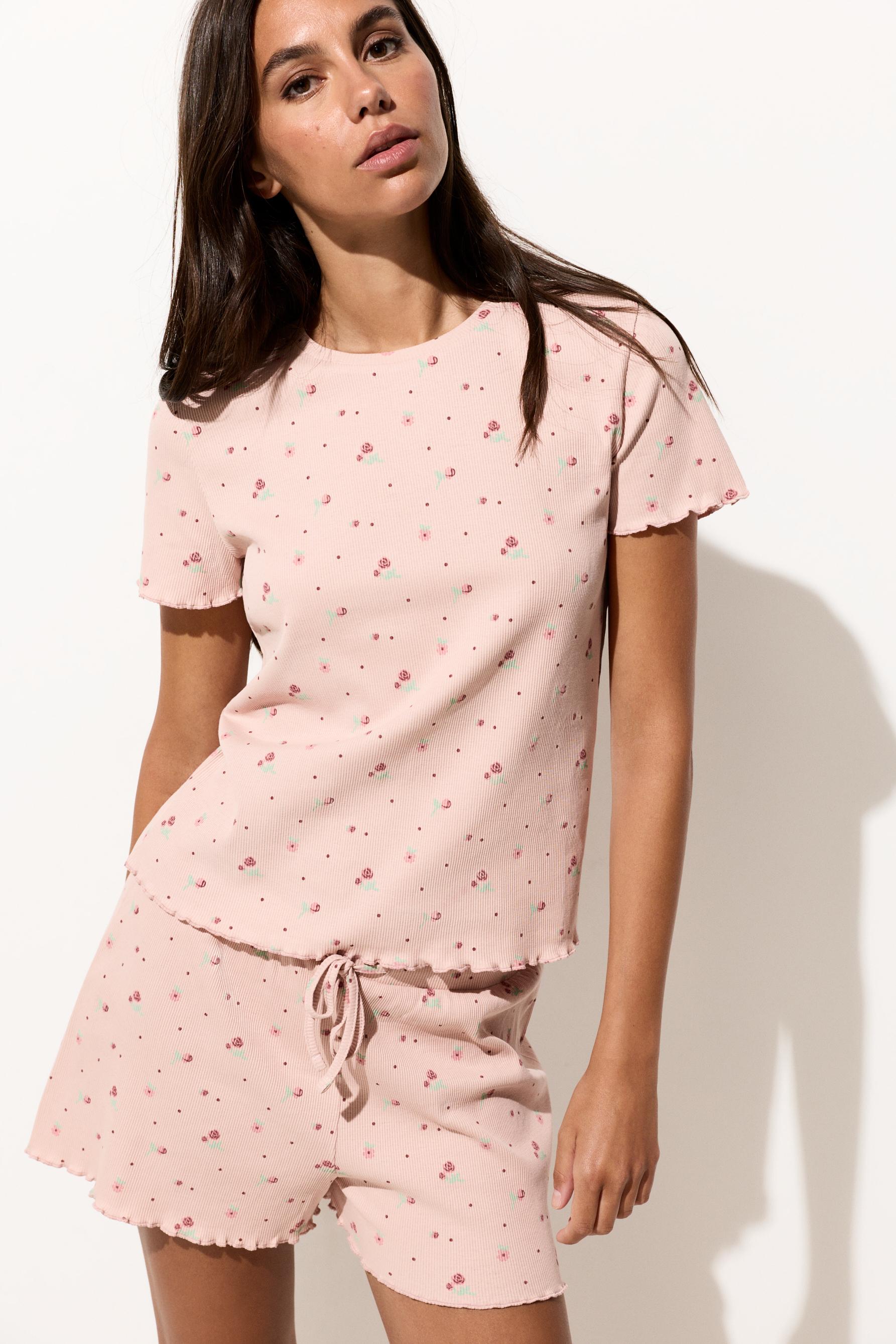 Short printed pyjamas — PASTEL PINK