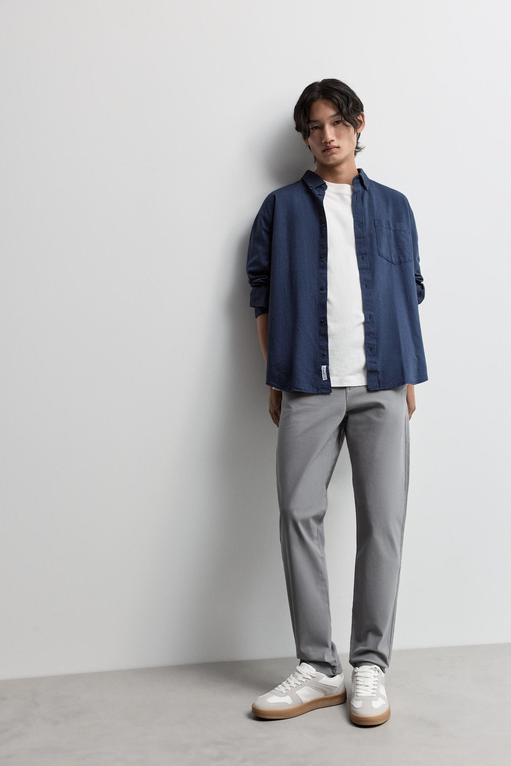 Skinny fit chino trousers — GREY