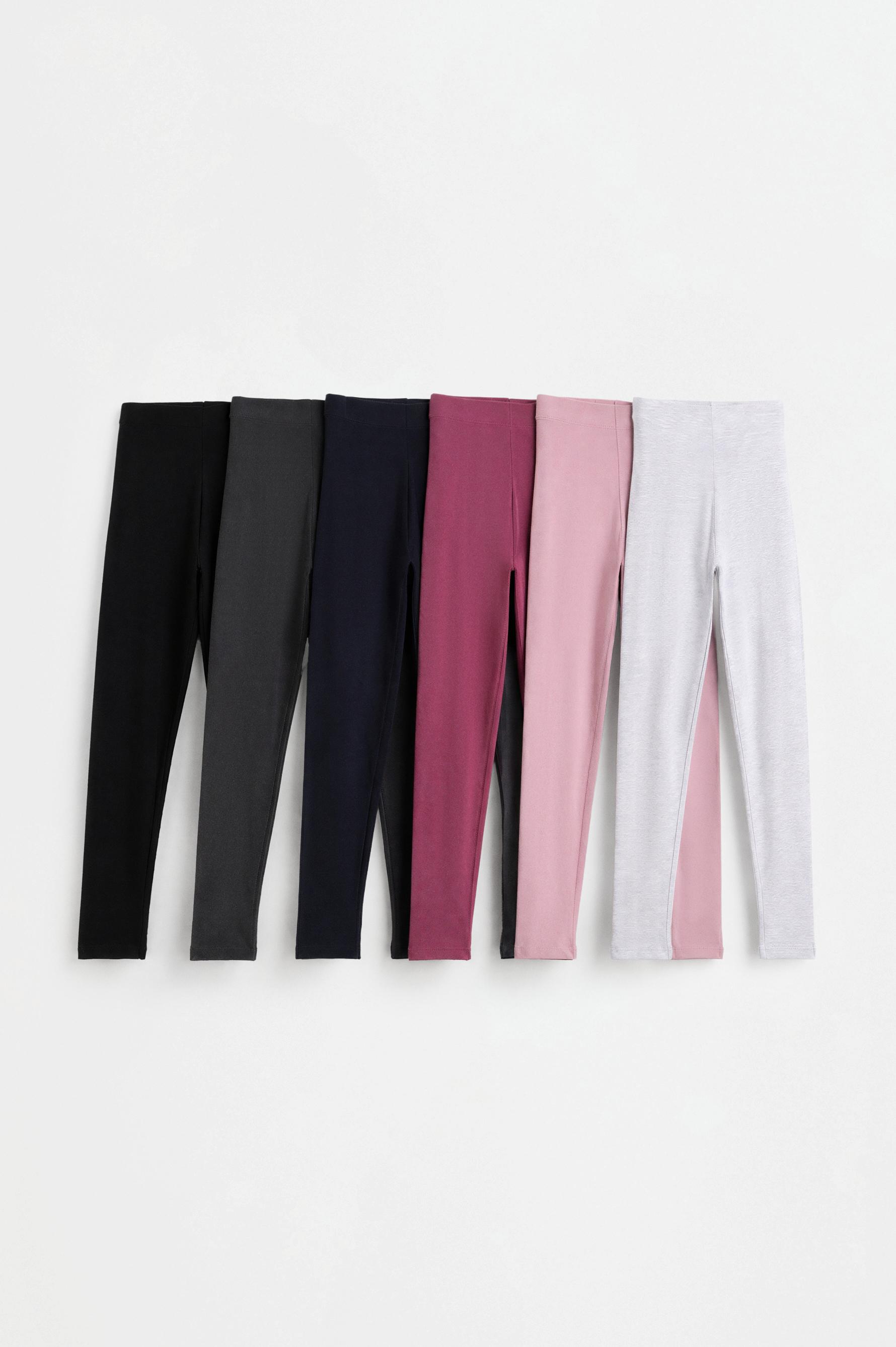 6-Pack of solid leggings — BLACK