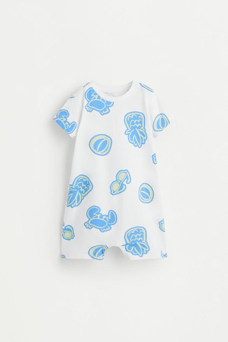 All-over printed sleepsuit — OFF WHITE