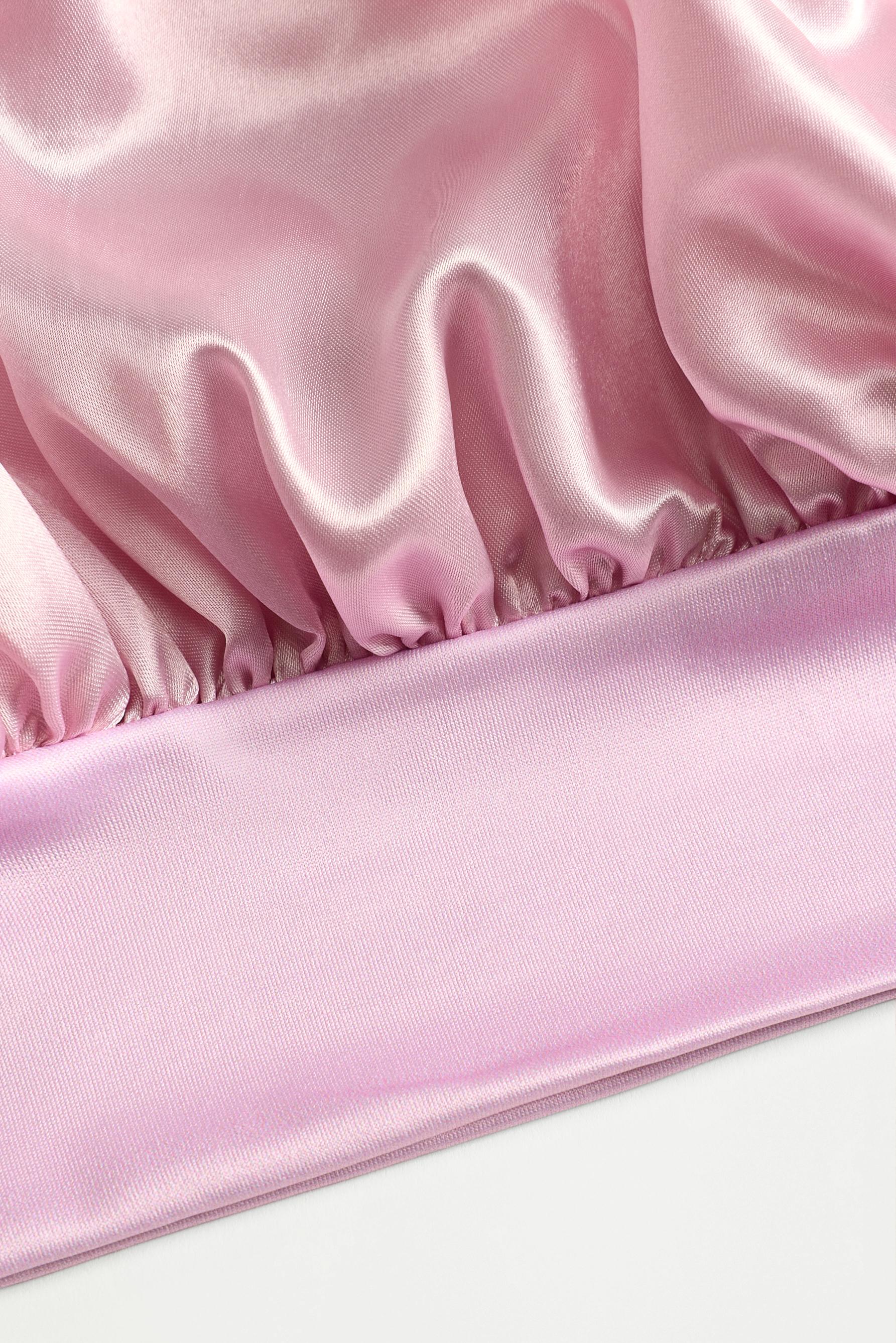 Satin bonnet — CHALK PINK