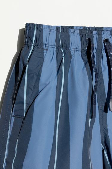 Printed Swim Trunks — FADED BLUE 3